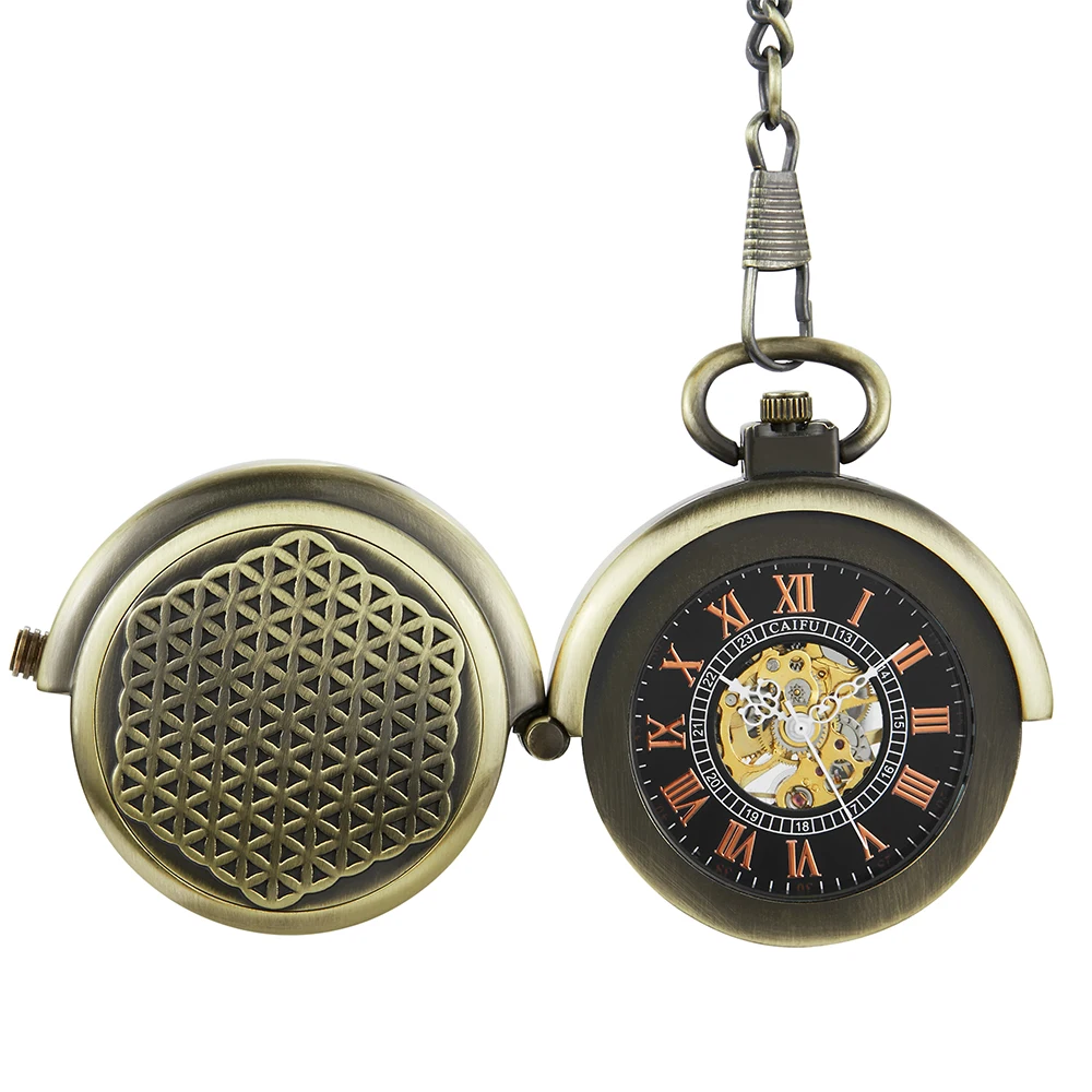 

Механические карманные часы в стиле стимпанк с ручным ветром, мужские полые, в стиле ретро, двойной вращающийся круг, закрывающий кулон, ожерелье, мужские часы