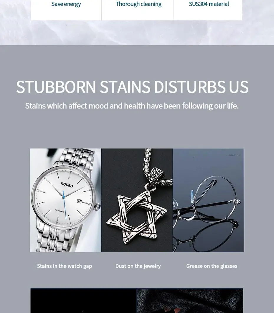 Mini Ultrasonic Cleaner 450ml 42kHz Jewelry Glasses Cleaning Machine Intelligent Control Ultrasonic Cleaner Bath