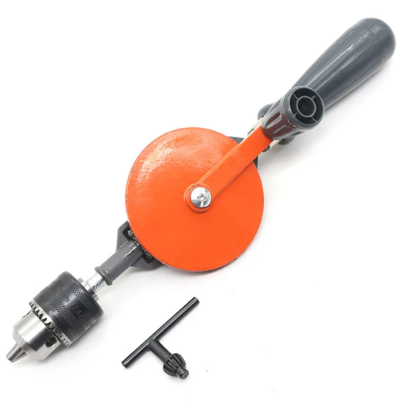 

Hand Drill 3/8 Inch Precision Key Type 45 Steel Double Gear Woodworking Hand Drill Punching Teaching Supplies Tool