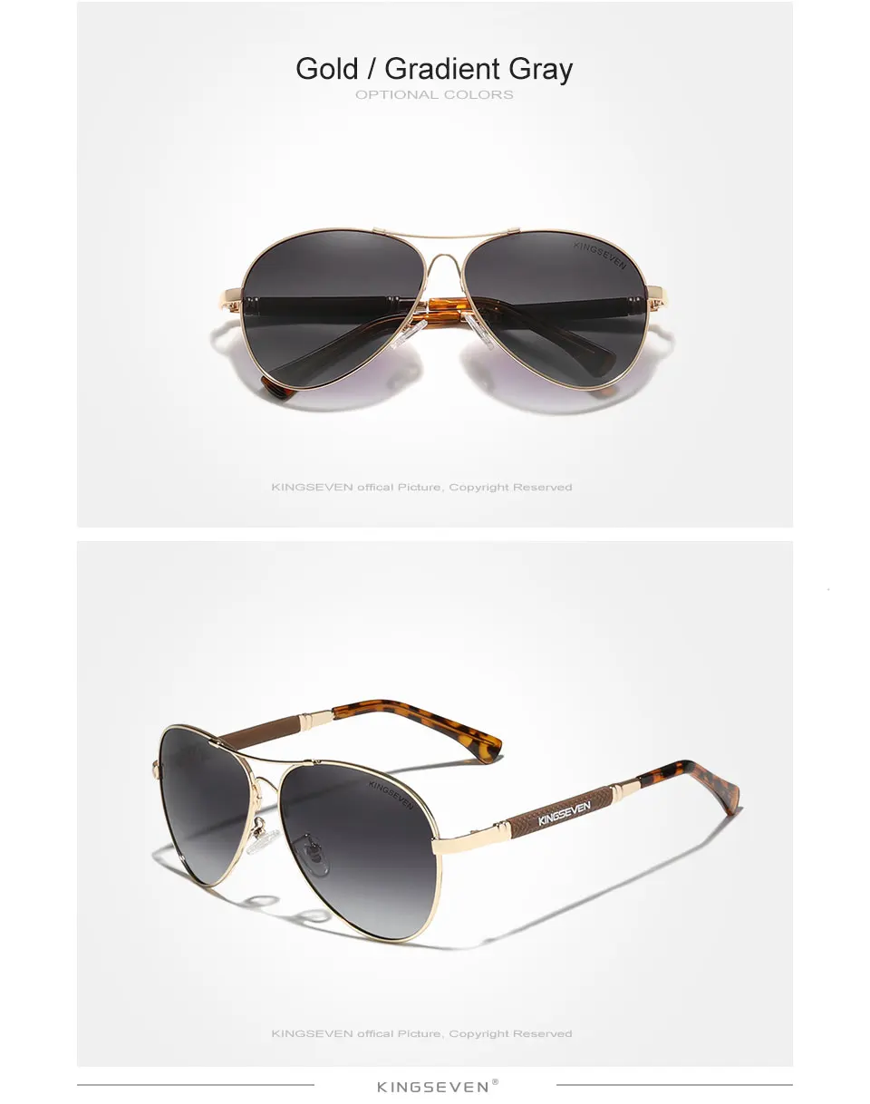 KINGSEVEN 2021 New Trend Quality Titanium Alloy Men's Sunglasses Polarized Sun glasses Women Pilot Mirror Eyewear Oculos de sol