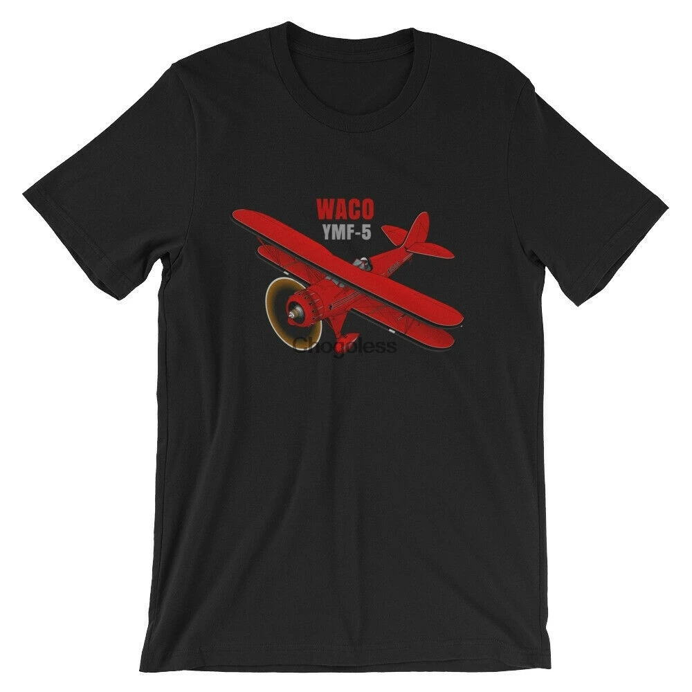 Waco YM-5 (RedBlack) футболка с изображением самолета | Мужская одежда