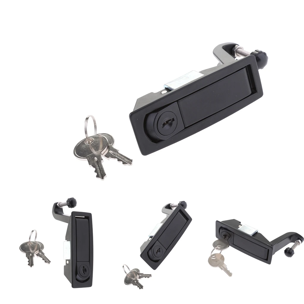 4pcs RV Boat Door Lock Lever Latch Baggage Locker Locking Latches w/ Keys, Flush Mount