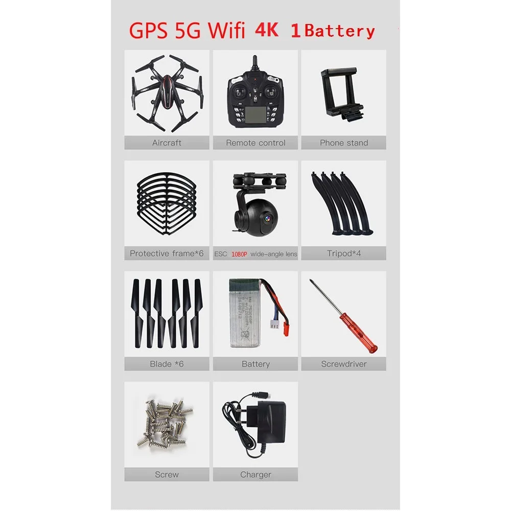 L100 5G, Wi-Fi, gps Дрон с разрешением 4K с Камера широкоугольный ...