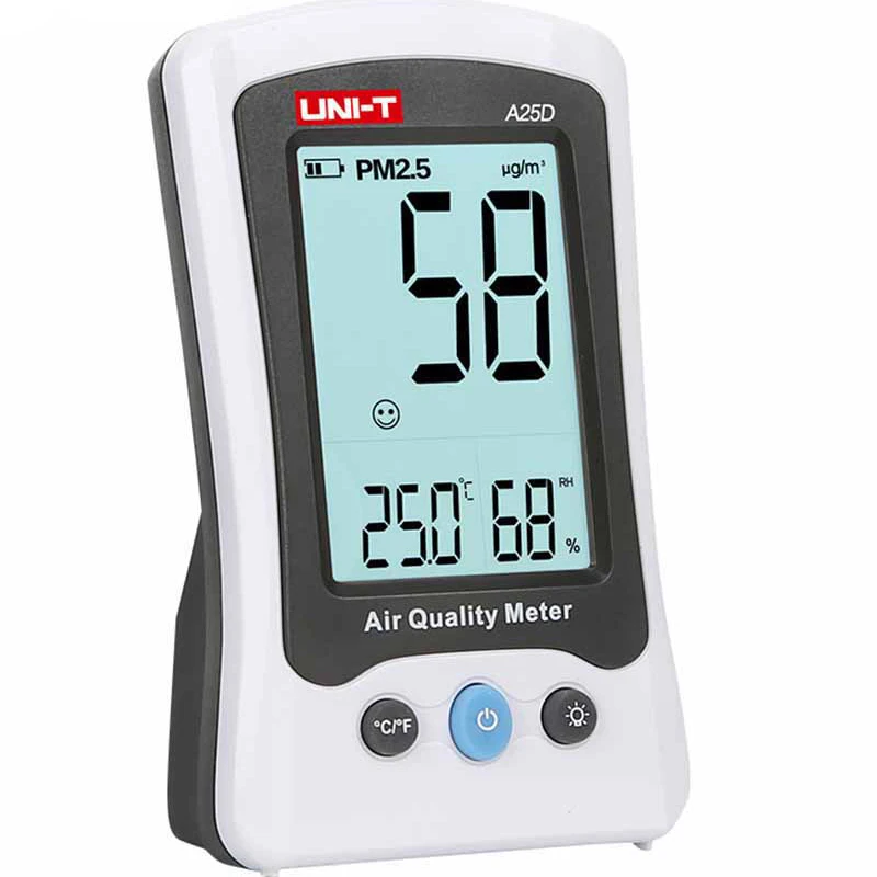 UNI-t A25M A25D PM2.5 Meter Air quality monitor A25F formaldehyde(HCHO) meter Temperature measuring LCD backlight with battery