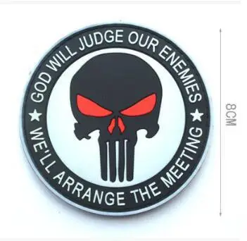 3D Embroidery Punisher Morale Skull 3D Rubber Pvc Board Air Gun Sport Military Tactical Clothes Backpack Badge Patch - Цвет: C