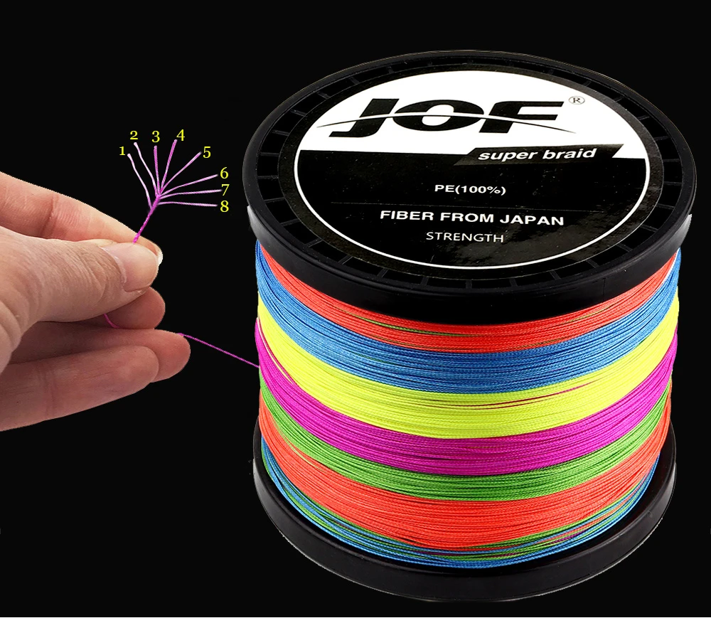 JOF 0.8#-12.0# 8 Strands Fishing Line 500M 300M 100M PE Braided Multifilament 18-119lb 0.14-0.70mm JOF 0.8#-12.0# 8 Strands Fishing Line 500M 300M 100M PE Braided Multifilament 18-119lb 0.14-0.70mm
