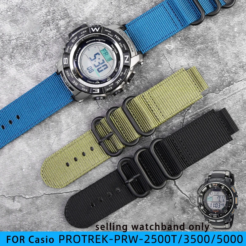 Convex Nylon Watchband For Casio Protrek Series Prw-2500t/3500/5000/5100 Modified Nylon Watch Strap Waterproof Sports Watch 18mm - - AliExpress