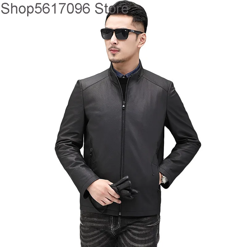 

2020 Haining Leather Coat Male Genuine Leather Head Layer Cowhide Jacket Li Collar Slim Fit Autumn Youth Leisure Chao