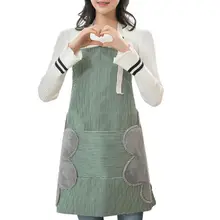 Кухонный бытовой для приготовления пищи водонепроницаемый маслостойкий женский фартук в полоску без рукавов Регулируемый стираемый ручной Водонепроницаемый Фартук