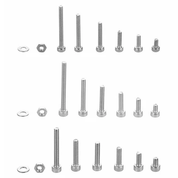 

1080pcs/Set M2 M3 M4 Stainless Steel Hex Socket Head Cap Nut Washer Assortment Hand And Power Tool Accessories