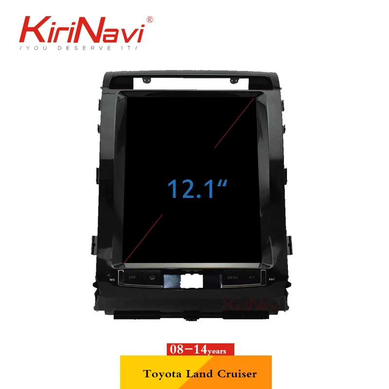 KiriNavi вертикальный экран Tesla style 12,1 ''Android 8,1 автомобильный Радио навигатор для Toyota Land Cruiser DVD Автомобильный плеер 2008
