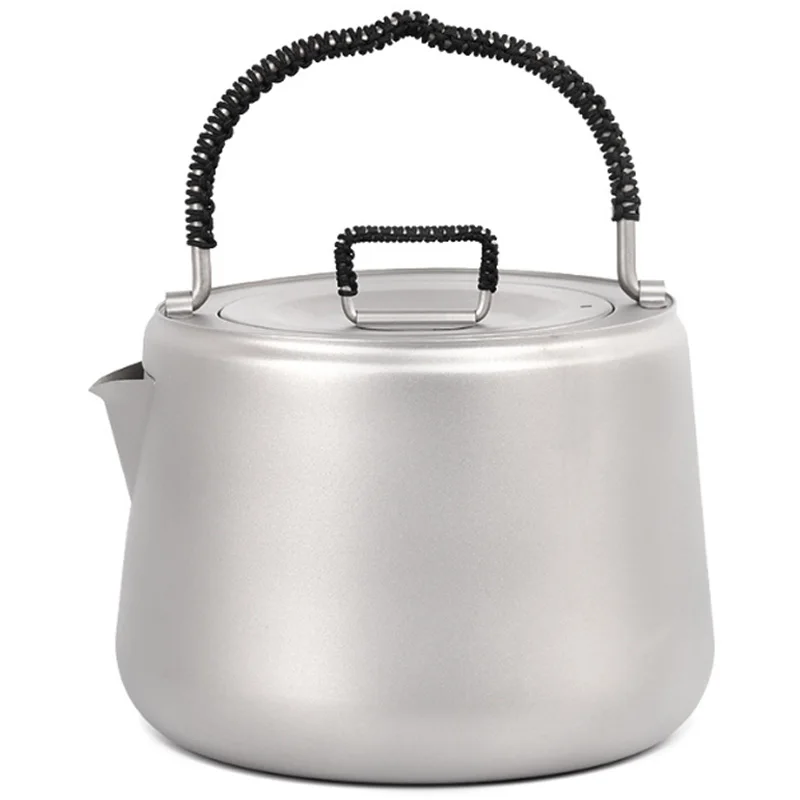 

1.4L Titanium Tea Pot Ultralight Outdoor Camping Hiking Water Kettle Coffee Pot Teapot Kettle Pot Outdoor Kettle