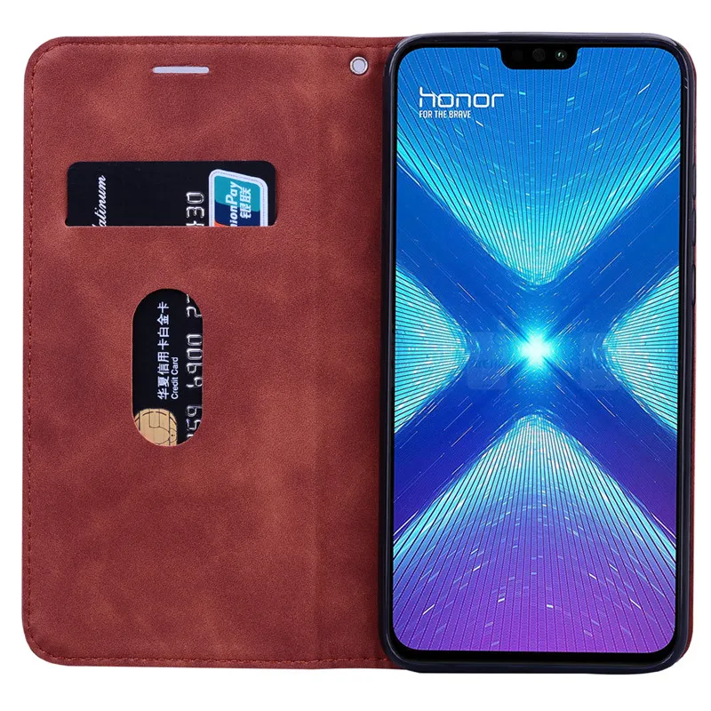 Dành Cho Huawei Honor 8X Ốp Lưng Sang Trọng Ví Da Bảo Vệ Cho Danh Dự 8X Funda Coque Cho Danh Dự 8 X Ốp Lưng ốp Lưng Giữ Thẻ Quyển Sách Huawei dustproof case