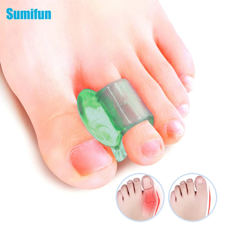 

2pcs Sumifun Green Soft Silicone Gel Toe Separator Hallux Valgus Bunion Spacers Orthotics Thumb Corrector Foot Care Tool Support
