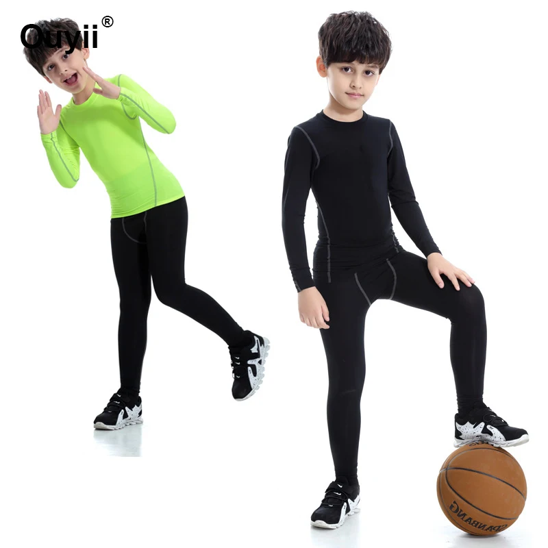 

Children Sportswear Sport Running Basketball Football Training T-shirt Breathable Compression Quick-drying Kids Workout Clothes
