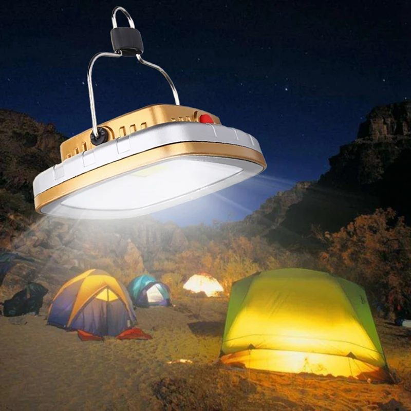 Горячие Cob солнечные фонари Led палатка Кемпинг лампа Usb флэш-светильник перезаряжаемая батарея тент светильник золото
