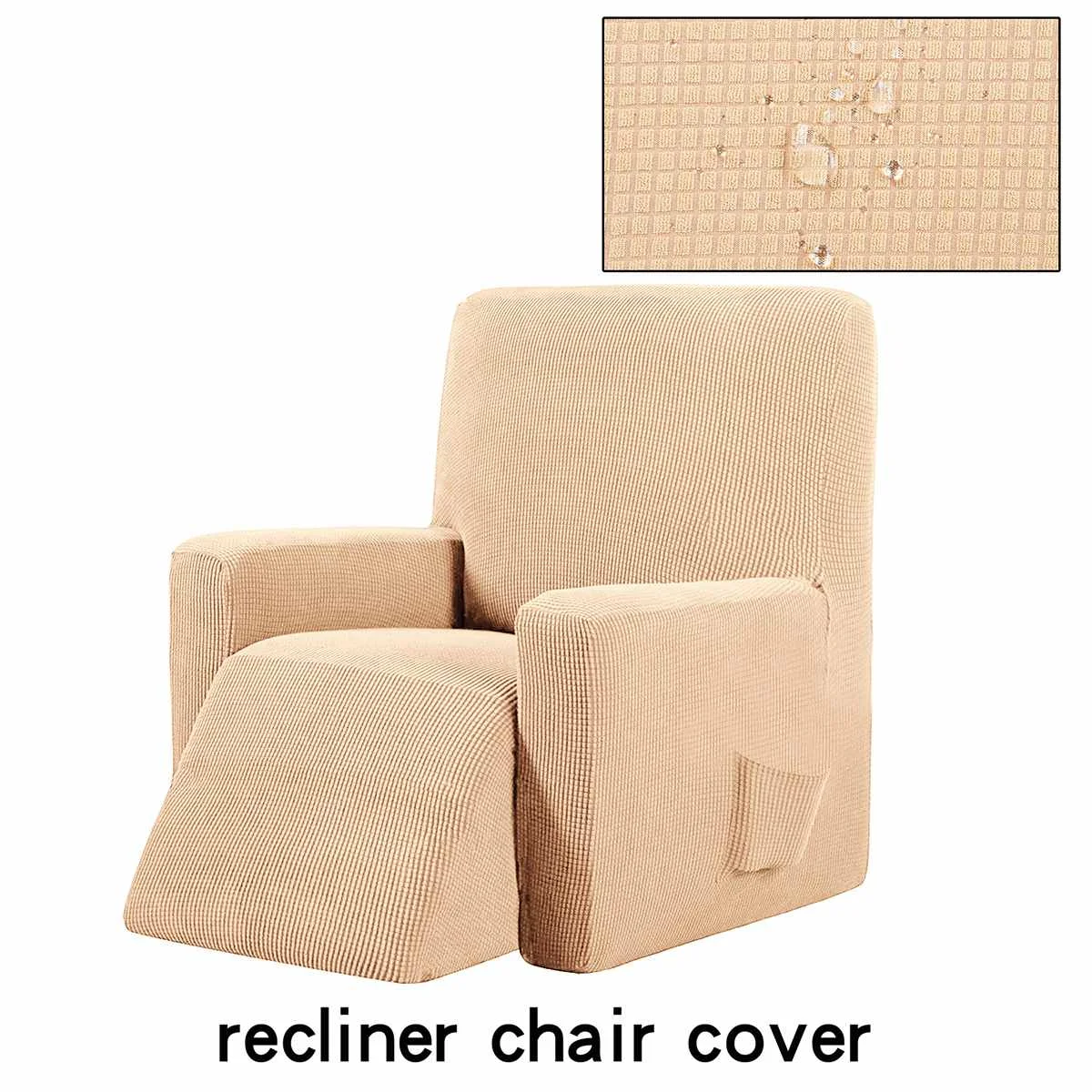Recliner Couch Cover All-inclusive Sofa Cover Elasticity Stretch Anti-slip Furniture Slipcovers Chair Protector Single Seat Sofa - Цвет: Dark beige