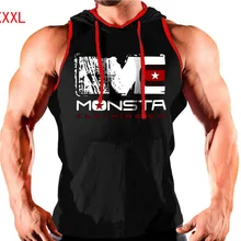 Мышцы Фитнес Брат Большой размер жилет Мужской Весна и лето стиль Спортивный Повседневный Без рукавов чистый хлопковый жилет с капюшоном M