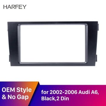 

Harfey 2Din Black Car Radio Fascia Cover Trim Frame for 2002 2003-2006 Audi A6 Adaptor DVD Frame Dash Installation Kit Mount Kit
