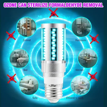 

220V UV Sterilizing Lamp 15W Ultraviolet Germicidal LED Corn Bulb E27 UVC Disinfection Lamp 20W Bactericidal Sterilizer Light