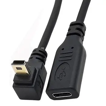 

Left/Right/Up/Down Gold Plated 90 Degree Angle USB 3.1 Type C Female to Mini USB Male Cable Adapter Converter 25cm