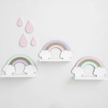 

Rainbow Shelf Wall Partition Wall Decoration Storage Wall Hanging Photography Props Report c