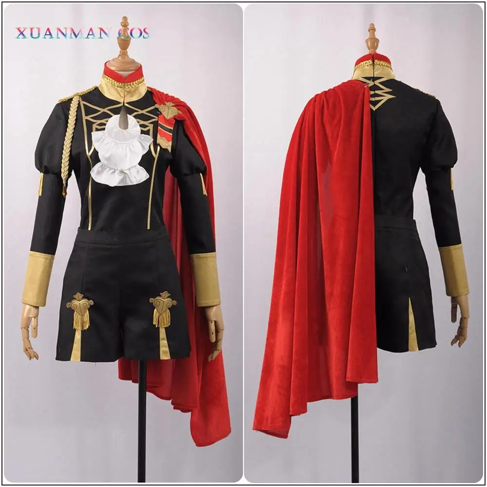 Fire Emblem: Three Houses Edelgard Cool Turtleneck Jacket Shorts Red Short Cloak Stocking Cosplay Costume image 5