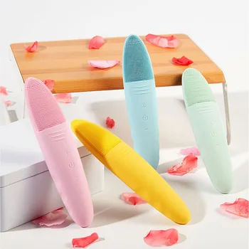 

Silicone Gel Cleansing System Electric Waterproof Facial Massage Instrument Ultrasonic Pores Cleaning Useful Product Charging