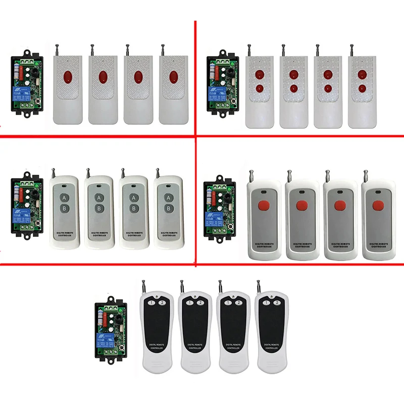 500M Long Range AC 220V 1 CH 1CH RF Wireless Remote Control Switch System 315/433 MHz Transmitter + Receiver shutters/lamp | Обустройство