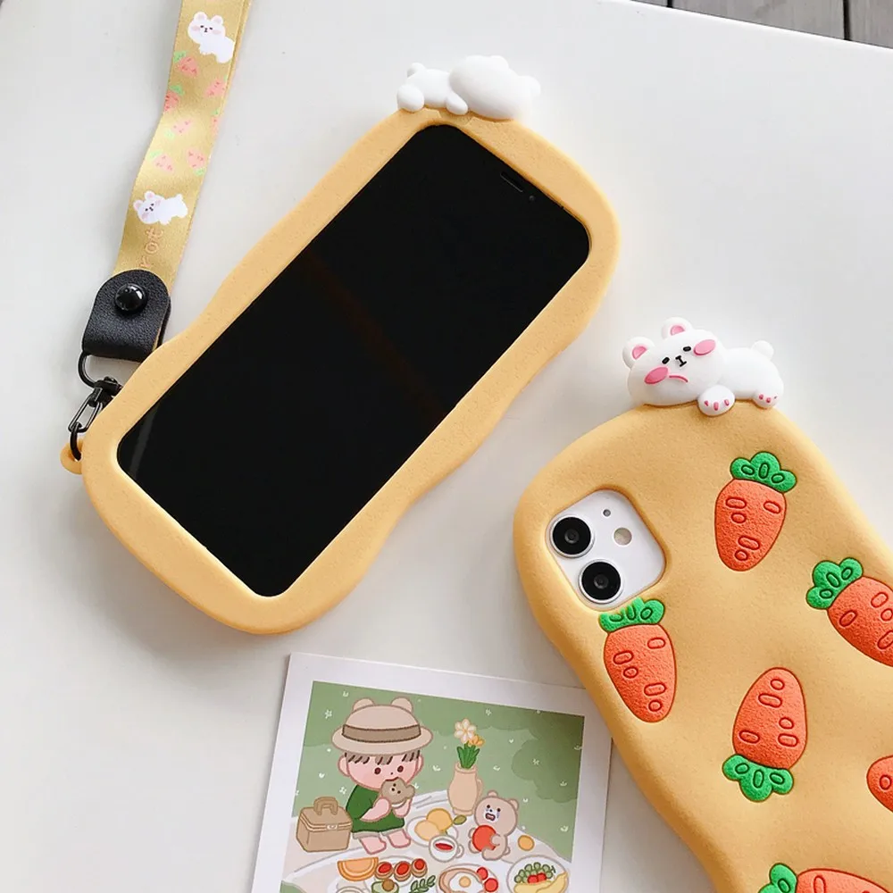 

Cute lanyard case forApple 7 8 7plus 8plus x XR XS Max 11 11pro Max Waterproof an shatterproof mobile phone shell