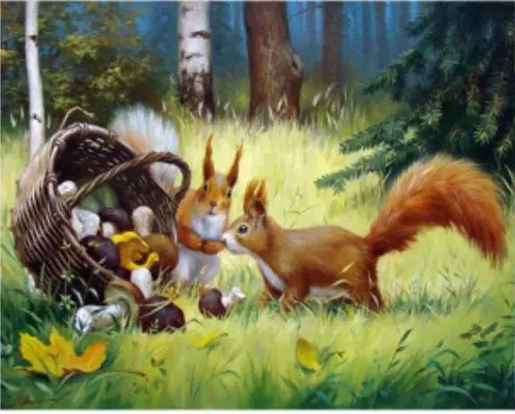 Diamond Embroidery Animal Nature Full Square Painting Cross Stitch Squirrel Picture Rhinestones Mosaic Decor | Дом и сад