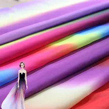 Новая градиентная печать ткани ткань для пэчворка шифон фабричное кружево стеганая женская одежда платье танцевальное платье ткань