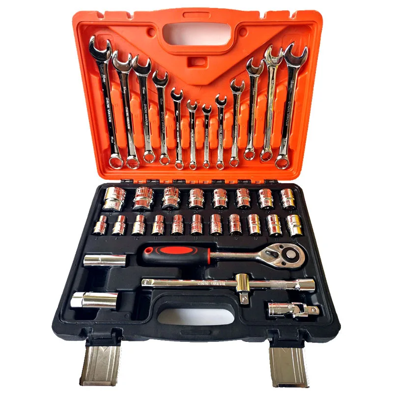 

Manufacturers Direct Selling 37-Piece Socket Wrench Car Maintenance Mechanic Sleeve Combination Tool Kit 37-Piece Sleeve