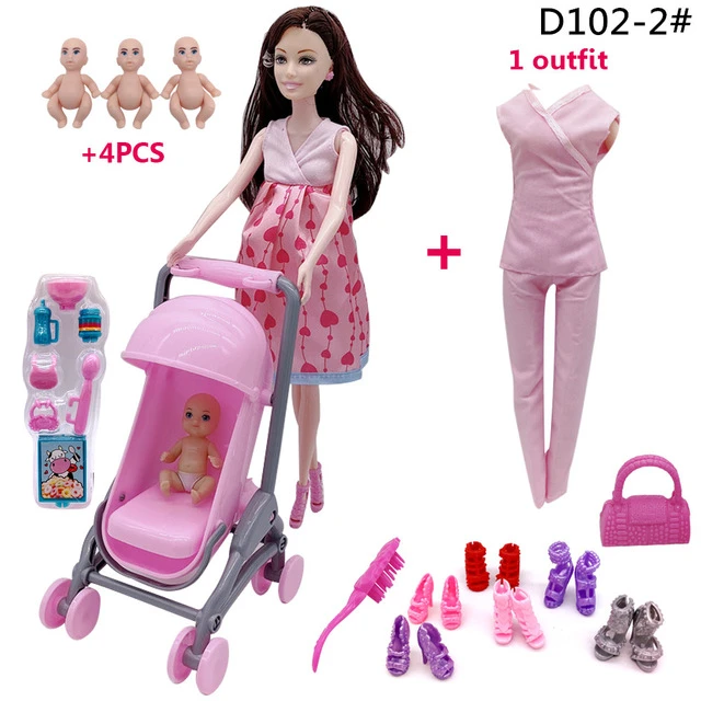 Venda quente 5-pessoa famílias casal combinação crianças brinquedos boneca  grávida mãe/papai/menina/menino/bebê para barbie diy jogo presente de natal  - AliExpress