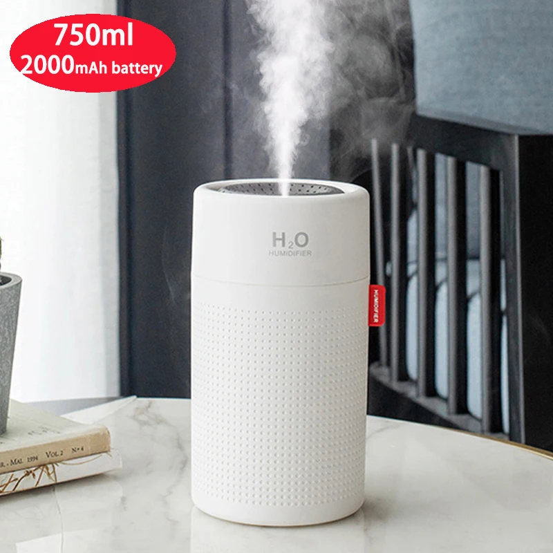 

2000mAh Battery Rechargeable Air Humidifier USB Portbale Aroma Diffuser Umidificador Essential Oil Humidificador for Home Car