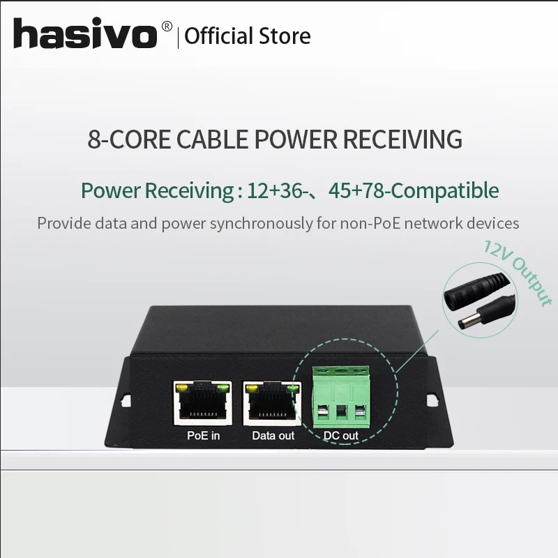 Divisor de Alta Fonte de Alimentação Chave Gigabit Isolada Industrial Potência 90w 12v Tensão Módulo Switch Poe - Imagem 4