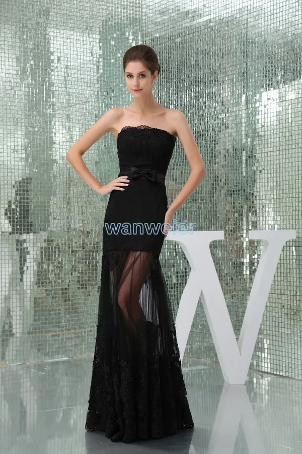 Торжественное платье vestidos vestido de noiva ручной работы с бантом на заказ сексуальное черное кружевное длинное платье подружки невесты с аппликацией