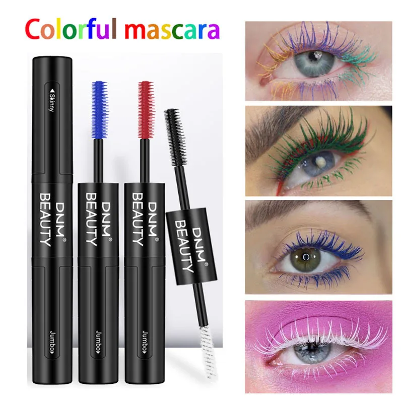 

12 colors Mascara Silk 4D double head Lengthening Black Lash Eyelash Extension Eye Lashes Brush grafted grow waterproof durable