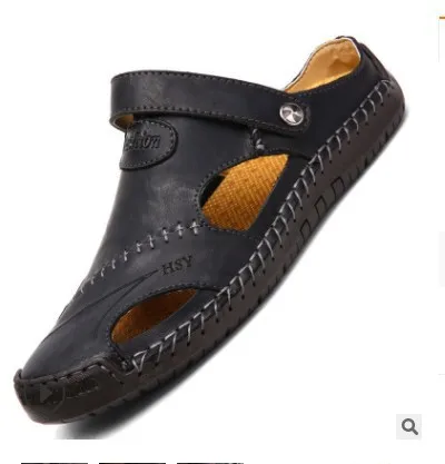 Sandales romaines classiques en cuir pour hommes, pantoufles d'extérieur, tongs de plage en caoutchouc, sandales de trekking aquatique, été, 2020