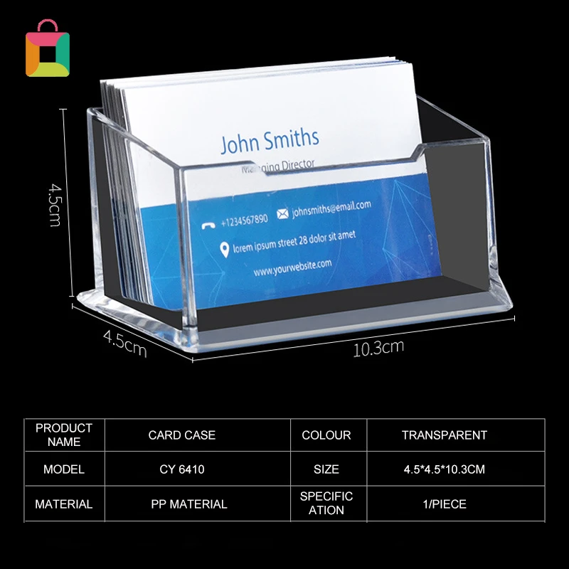 

1Pcs Acrylic Card Stand Box Desk Shelf Business Cards Holder Storage Boxes Transparent ID Cards Organizer Office Card Case Cozy