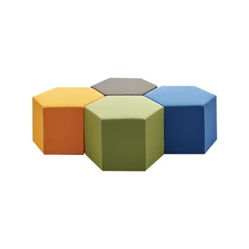 

U-BEST Colorful Leisure Area Modern Sofa Seating Ottomons Fabric Office Sofa Stool