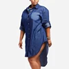 For Sale Midi Dress Shirts Jeans Oversized Irregular Long-Sleeve Vintage Zanzea Women Vestidos 32795341115