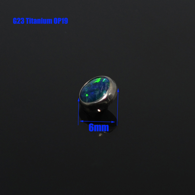 G23 4mm&5mm&6mm&7mm G23 Titanium Opal Stone Dermal Anchor Top Micro Skin Diver Surface Piercing Body Jewelry