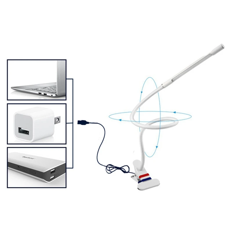 Портативная Настольная лампа с зажимом Usb контактный регулятор освещения настольная лампа идеально подходит для ночного чтения макияж для