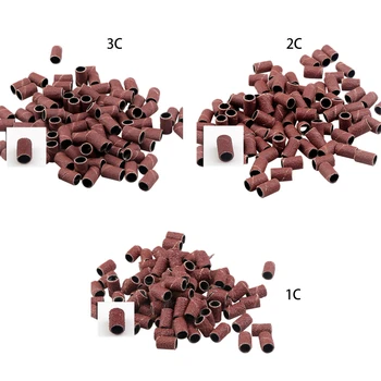 

100pcs 80#/120#/180# Nail Art Sanding Bands File For UV Gel Acrylic Polish Remover For Electric Nail Machine Nail Drill Bits