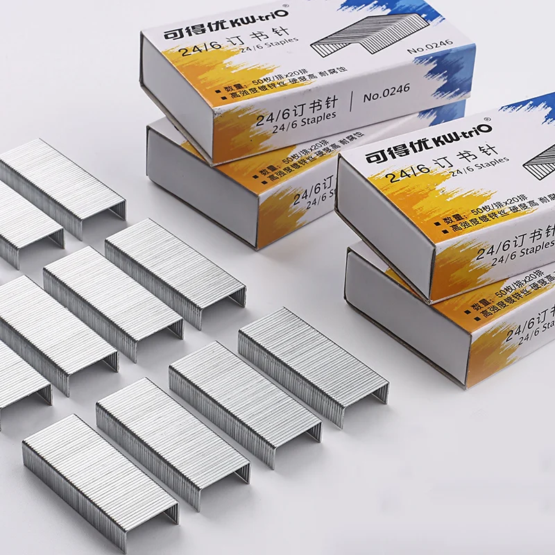 Stapler Pin 1000pcs/Box 24/6 Stapler Pin Universal Metal Silver 12#