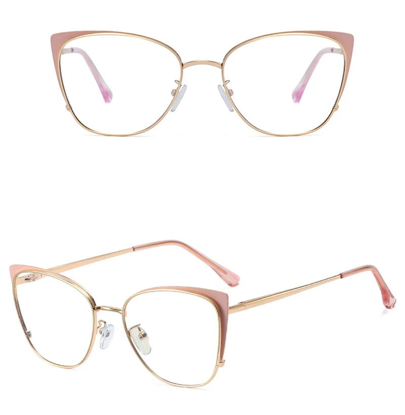 blue light protection glasses Kachawoo blue light filter glasses women cat eye pink white metal eyeglass frames fashion accessories ladies for computer blue light filter glasses