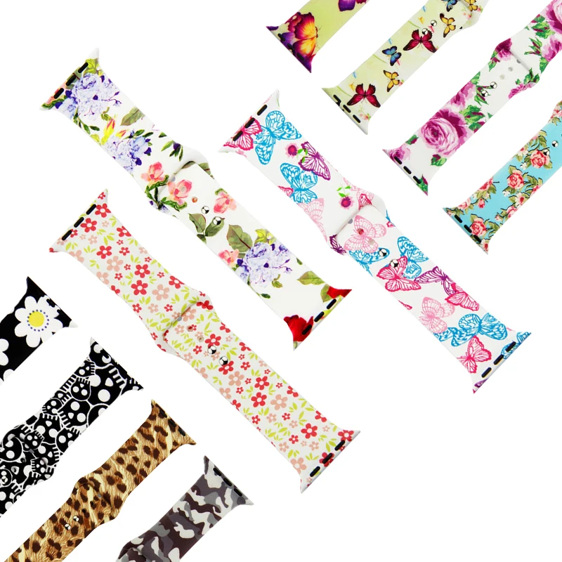

Fashion Sports Soft Silicone Printing Strap for Apple watch band 5 4 44/40mm band Strap Suitable for iwatch Series 3 2 1 42/38mm