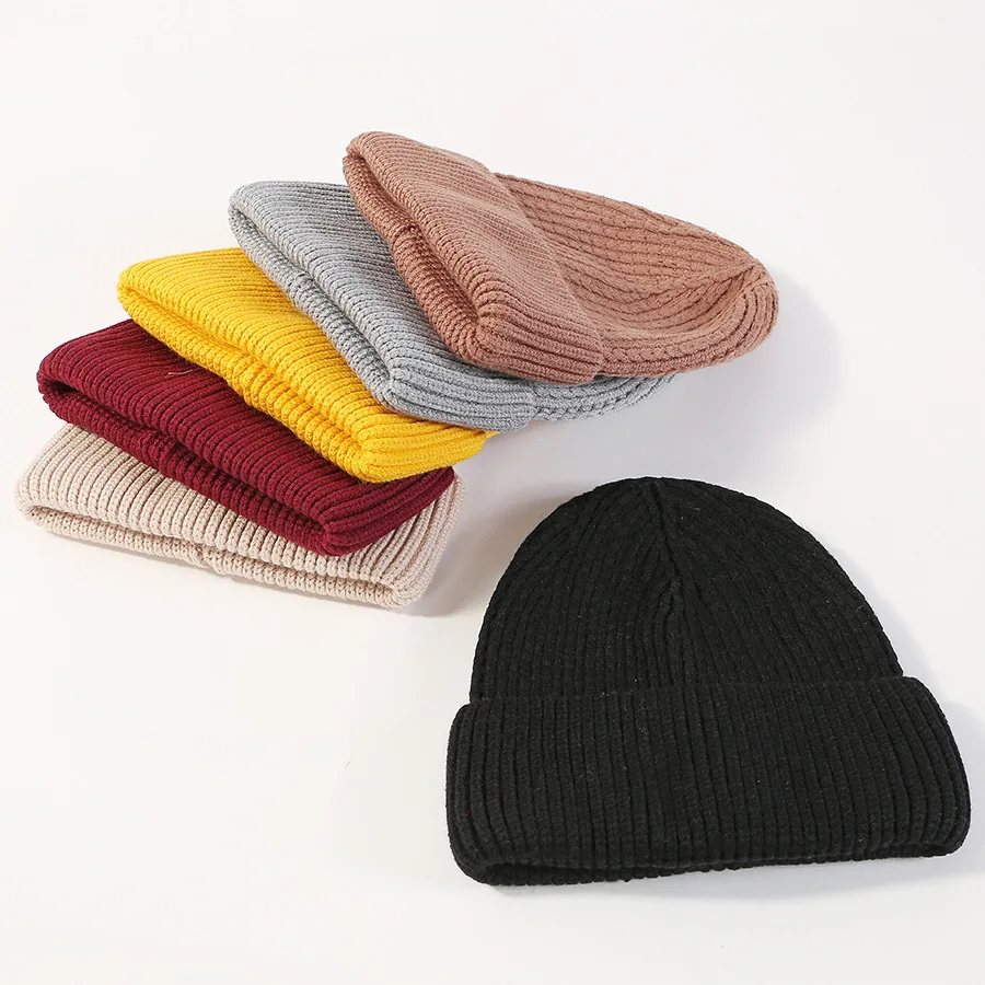 Осенне-зимние толстые мягкие однотонные мужские вязаные шапки Joker Wool hat tide для мужчин/wo теплые глянцевые доски для завивки улиц для отдыха