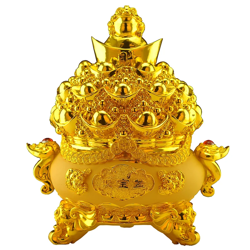Resin money box statue Gold ingot boxes Feng Shui home decoration